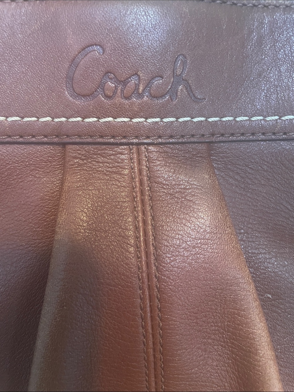 Coach Vintage Soho Pleated Leather Tote Shoulder Bag Purse Handbag Brown F13733 - Picture 11 of 11